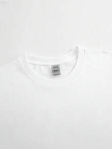 Fashionable Short-Sleeved T-Shirt, Pink Letter-Printed Casual Women's 100% Cotton Top, Women's Clothing - White - View 3