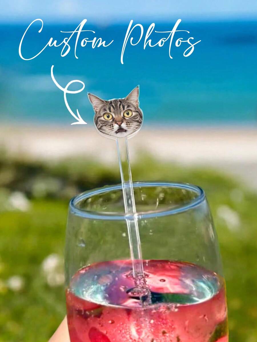 Reusable Acrylic Dog-Shaped Cocktail Stirrers, Wedding Pet Stir Sticks - Multicolor - View 1