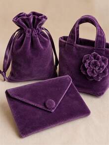 1pc Purple Plush Fabric, Soft Fluffy Plush, Smooth Surface, Elastic Material, Suitable For Women's Dresses, Skirts, Tops, Cardigans, Loungewear, Sweaters, Jumpsuits, Formal Wear, Elegant And Luxurious Style, Suitable For Various Occasions - Flannel - View 7
