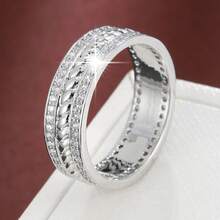 1pc Personalized Spiral Shaped Design Cubic Zirconia Inlaid Fashion Ring For Women - Multicolor - View 4
