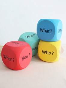 Quixorblex 1pc Interactive Learning Question Dice, English Teaching Prop And Educational Game, Classroom Activity Teaching Aid, Reading Writing Arithmetic Practice, Teacher Supplies, Parent-Child Learning, Back To School Season - Multicolor - View 10
