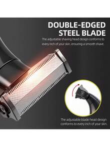 Handheld Electric Shaver, Provides And Comfortable Grip. Designed Specifically For Men, Equipped With Detachable Shaving Head, Easy To Clean. Perfect Gift Choice For Christmas, Father's Day Or Labor Day, Battery Capacity 600mAh - Black - View 5