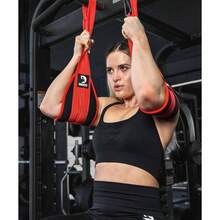 Ab Correas - Ejercitador de gimnasia para el hogar - Soporte y costuras de doble correa, tejido antidesgarro, relleno de brazo ms largo y grueso - Equipo de entrenamiento de Grado superior para hombres y mujeres - negro - Ver 5