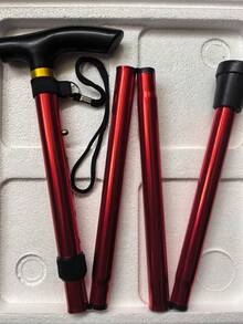 Foldable Lightweight Aluminum Alloy Hiking Poles, Compact Portable Multi-Functional Anti-Slip Walking Sticks, Suitable For Hiking And Climbing, Unisex, Can Be Placed In Backpack For Travel, For Camping - Foldable Adjustable Single-leg Model - View 4