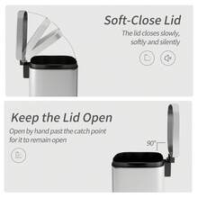 MCC Direct Pedal Kitchen Bin With Soft Close Lid, Step-On Trash Can With Inner Bucket, Durable Steel Body, Hands-Free Waste Disposal - White - View 7