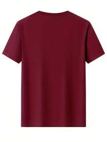 Camiseta para hombre hecha de% tejido de punto con ligera elasticidad, top casual de cuello redondo para hombre, camiseta de verano adornada con un diseño de amanecer. - Blanco - Ver 4