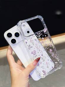 1件紫色花卉印花手機殼 | 四角防摔保護殼 - 相容於 17 Pro, 16e, 16 Pro, 15 Pro, 14, 13, 12, 11, XR, XS Max; 相容於 Galaxy S26, S25, S24, S23, A16, A35/A25, A57; 相容於 Pixel 10, 9, 8, 7; 相容於 G85; 相容於 Infinix Hot 50 Pro+。清新的夏季配件，非常適合送給朋友或個人使用。 - 無色 - 查看 5