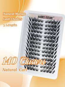 Large False Eyelashes C Curl Individual 7-18mm Single Cluster DIY Fox Style High Volume 140pcs Dense Suitable For Beginners - View 3