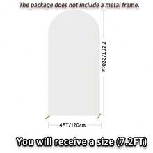 1Pc Arched Backdrops, 6ft, 6.6ft, 7.2ft, Wedding Arch Covers, Double-Sided Elastic Dome Arched Backdrops, Suitable For Weddings, Holiday Party Decorations, Banquets, Baby Showers, Bridal Showers, Valentine's Day, Home Décor, Bachelor/Bachelorette Parties, Party Supplies(Excluding Iron Frame) - 白色 - 查看 7