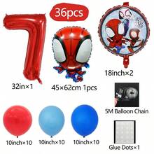 Hasbro Red, Blue, Light Blue Latex & Foil Balloon Set, Superhero Birthday Party Supplies - View 9