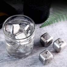 不融化冰塊，升級版不鏽鋼冰塊組，可重複使用的威士忌啤酒飲料冷卻石，快速冷卻金屬冰塊，家用 - 彩色 - 查看 5