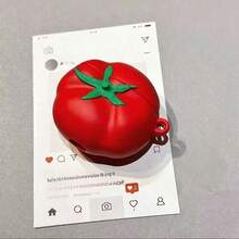 3D Cute Cartoon Tomato Bluetooth Earphone Protective Case Compatible With Redmi Buds 5 Pro 6 Lite, Soft Silicone Wireless Earphone Cover, Capa - Red Tomatoes - View 5