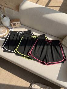 Women's Summer Sports 2-In-1 Shorts, Suitable For Running, Cycling, Ball Sports, Yoga And Fitness - Hot Pink - View 3