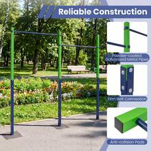Metal Pull Up Bar 220 Kg Capacity In-Ground Pull Up Bar Station 5 Adjustable Heights For Park School Workout - Blue - View 8