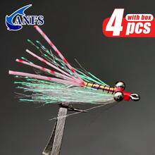 ANFS 4pcs Crazy Charlies Fly Fishing Lures With Fly Box, Assorted Colors, Saltwater Fly Fishing Lures - Cool Fly Fishing Gift For Fly Fishing Enthusiasts - Multicolor - View 8