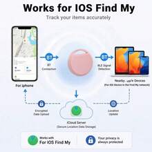 RSH 兼容 AirTags 智能物品追踪器、智能 GPS 追踪器，可用于查找物品（仅兼容 iOS，不兼容安卓系统），全球定位，迷你定位标签，实时短距离定位，适用于行李箱、背包、钥匙扣等，CR2032 可更换电池，无需网络或应用程序，永久免费 - 黑色 - 查看 6