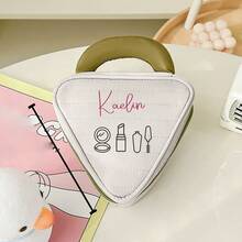 1pc Custom Name Text Makeup Bag Organizer, Dopamine Triangle Bag, Suitable For Travel Storage And Gifting, Custom Name Text Makeup Bag - Multicolor - View 14