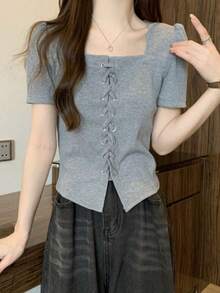 Women Tops - Grey - View 4