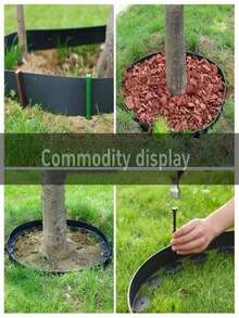 1pc Easy Install 196.85 Inch PE Plastic Garden Edging Kit With Ground Stakes - Durable Lawn Border For Landscaping And Grass Separation - A - View 9
