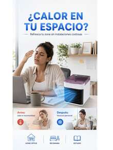 Mini Enfriador de Aire Portátil USB Estético con LED Humidificador - Blanco - Ver 3