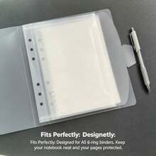 5 piezas de hojas de recambio para álbum de fotos A5 de 6 anillos, 1 funda transparente con cuadrícula, adecuado para almacenar fotos, tarjetas de juego, mercancía de celebridades y accesorios - Talla única para todos - Ver 5