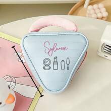 1pc Custom Name Text Makeup Bag Organizer, Dopamine Triangle Bag, Suitable For Travel Storage And Gifting, Custom Name Text Makeup Bag - Multicolor - View 10