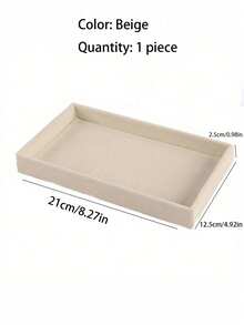 1/5pcs Beige Jewelry Tray, Ring Necklace Storage Tray, Rectangular Jewelry Organizer, Jewelry Display Tray, Drawer Divider Storage Tray, Small Item Storage And Organizer Box, Stackable Jewelry Storage Tray, Multi-Functional Jewelry Display Plate - Multicolor - View 19