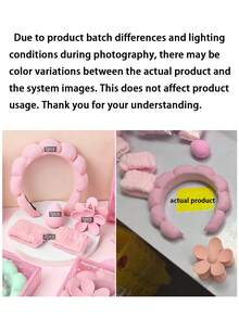 1/5/Pcs/Set Pink Cloud Headband Set, Cloud Headband, Wristband, Makeup Sponge, Hair Claw, One Set Meets Multiple Needs - Suitable For Girls And Women, Applicable For Makeup, Skincare, Daily Washing And Other Life Scenarios - Multicolor - View 10