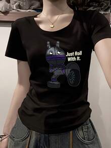 Women T-Shirts - Black - View 2