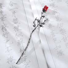 1/2pcs French U-Shaped Hair Sticks Vintage Hair Forks Shiny Hair Bun Pins Decorative Twisted Hair Sticks Chinese Style Hair Accessories Rose Hair Sticks,Pins For Hair - Multicolor - View 10