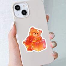 50pcs Colorful Gummy Bear Stickers, Cute Cartoon Waterproof Vinyl Decals For Laptop Water Bottle Scrapbooking Phone Case - Multicolor - View 7