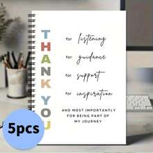 1pc French Style Thank You Teacher Spiral Notebook Travel Journal, Teacher's Day Gift, Back To School Gift, Floral Office Planner, College Personal Organizer, Perfect Gift For Teachers - D - View 8