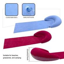 1pc Beach Mat With Inflatable Pillow, Outdoor Mat, Sand-Proof, Suitable For Outdoor Camping And Picnic, Single Person Sleeping Pad, Foldable Portable Moisture-Proof Mat, Sunbathing Mat - Multicolor - View 7