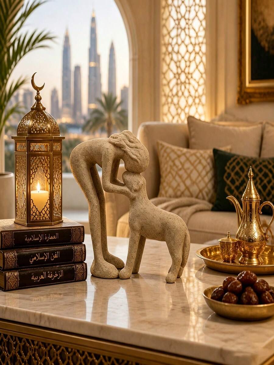 Estatua de resina de niña y perro - Acabado de piedra arenisca falsa - Recuerdo de una amistad conmovedora - Adecuado para uso en interiores y exteriores - Decoración de escritorio y jardín - Un deleite para los amantes de las mascotas - Regalo creativo para cumpleaños, Navidad y días festivos - Chica amante de los animales - Ver 1