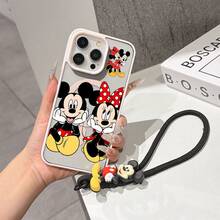 This Disney Mickey Mouse Pattern Lanyard Phone Case Features A Strong Magnetic Closure And Full Coverage Of Acrylic And TPU Material. It's Shockproof, Lightweight, And Suitable For IPhone17/16/11/13/15/15 Plus/15 Pro/15 Pro Max/12/14 Pro Max/11 Pro Max/12 Pro/12 Pro Max/13. It's A Popular Birthday Gift, Business Gift, Durable, Stain-Resistant, And Fingerprint-Resistant New Phone Case For Men And Women. It Also Includes A Mickey Mouse Phone Case And Mickey Mouse Doll Bracelet. Compatible With SamsungGalaxy S20, S21, S22, S23, And S24 Series. It's The Perfect Gift For Friends And Family. This Stylish Phone Case Is Fun, Lightweight, And Durable. IPhone17 Pro Max Phone Case, Minnie Phone Case. - Màu xanh lam - Xem 7