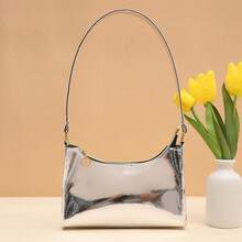 Daily Shopping Shiny Glamorous Women's Underarm Bag Laser Shoulder Bag - Silver - View 8