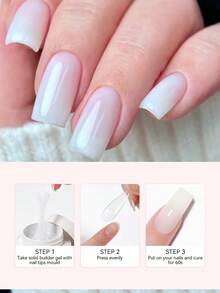 BORN PRETTY 60g Non-Stick Hand Extension Gel Nail Polish 3D Shaping/Sculpting/Carving Milky Jelly Hard Gel UV/LED Manicure - 白色 - 查看 8