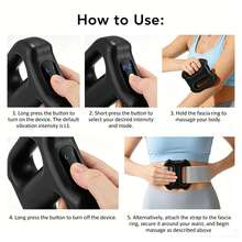 Hailicare Multi-Functional Electric Full Body Fascia Massager, Dual-Ring Vibrating Fascia Massage Device With Waist Belt, Rechargeable Slimming & Shaping Tool, Deep Tissue Muscle Relaxation, 3 Modes 5 Intensity Levels, Suitable For Whole Body Massage, Great For Post-Workout Recovery, Unisex Gift - View 3