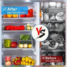 7/14 Pack Fridge Organizers,Stackable Refrigerator Organizer Bins With Lids,Fridge Fruit Storage Containers,Space-Saving Organizers Suitable For Kitchen,Cabinets And Fridge,For Snacks, Fruits, Vegetable, Cereals,Perfect Gift For Graduation,Party,Birthday,Wedding,Easy Installation. - trắng - Xem 3
