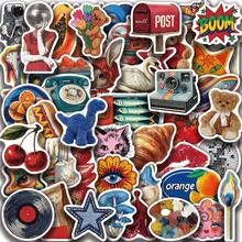 50 piezas Pegatinas de Grafiti Vintage Y2K para Decoración DIY de Álbumes de Recortes, Papelería, Equipaje y Cuadernos - 1 Set - Ver 5