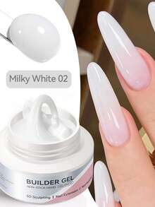 BORN PRETTY 60g Non-Stick Hand Extension Gel Nail Polish 3D Shaping/Sculpting/Carving Milky Jelly Hard Gel UV/LED Manicure - 白色 - 查看 1