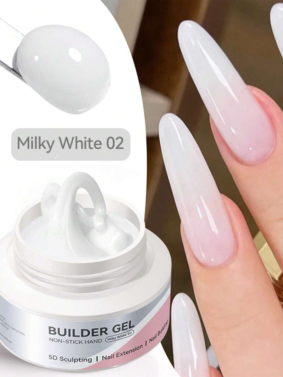 BORN PRETTY 60g Non-Stick Hand Extension Gel Nail Polish 3D Shaping/Sculpting/Carving Milky Jelly Hard Gel UV/LED Manicure - 白色 - 查看 1