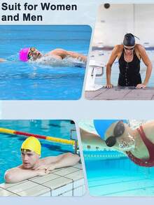 1 Set Swim Cap + Swim Goggles, Multiple Colors Available, Silicone Anti-Slip Waterproof Swim Cap Solid Color, Suitable For Long Hair And Short Hair, Waterproof Head Protection Diving, Waterproof Swim Goggles Unisex, Adjustable Plain Lens Swim Goggles, Suitable For Swimming Pool, Beach, Swimming Hall, Seaside, Swimming Training - Multicolor - View 7