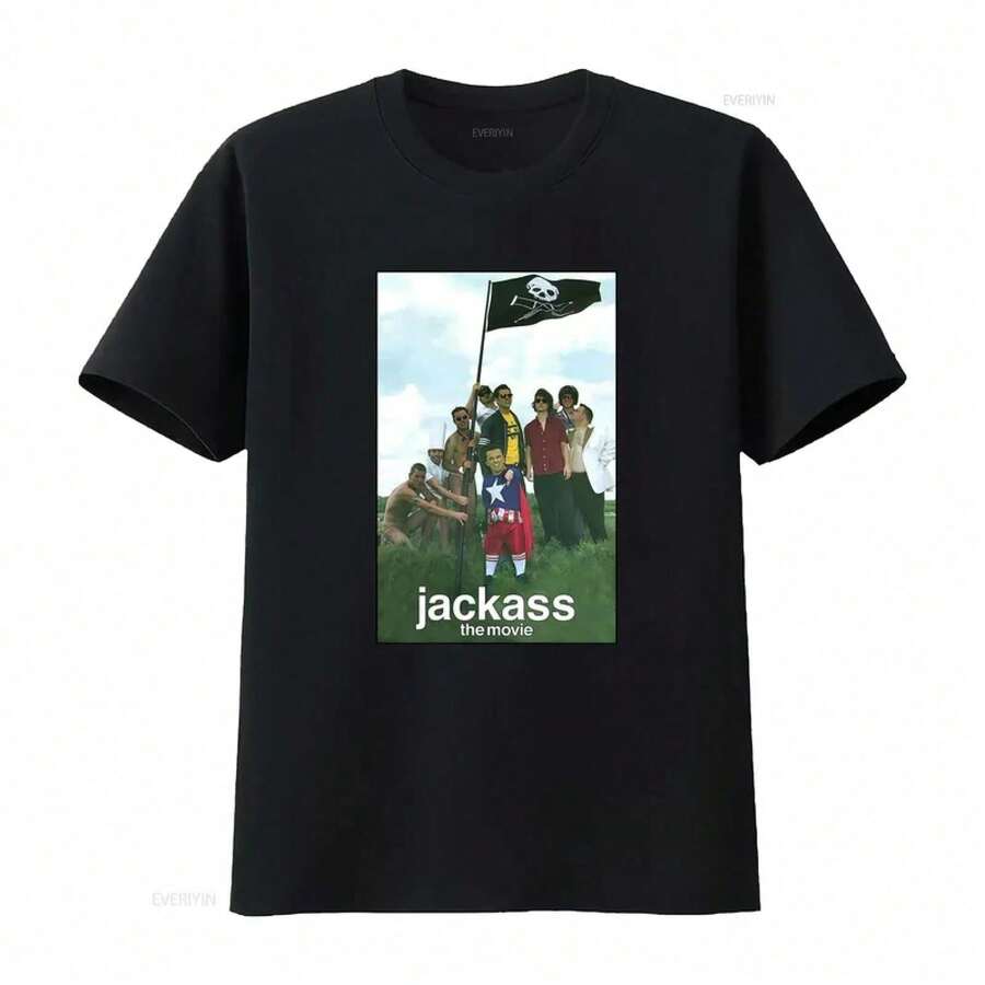 Vintage 2000s Jackass 2002 T-Shirt, Unique Fan Design, Washed Vintage Top For Everyday Use - Back - View 1