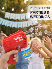 Children's Fully Automatic Bubble Gun, 26th Year Model. Automatic Bubble Blowing Machine, With Leak-Proof Design. Portable Electric Bubble Toy, Suitable As A Gift For Boys And Girls At Birthday Parties. (Without Batteries And Without Bubbles) - Multicolor - View 6