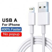 USB-C 轉 Lightning 快充線，PVC 扁平設計，母對公接頭，10-20W 功率，數據同步，USB 供電，≤36V，不含電池，相容 iPhone 14/13/12/11 Pro Max//Plus/SE，快速充電配件 - USB A 型線 - 查看 3