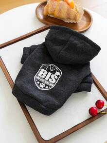 PETCIRCLE 1件寵物衣飾狗貓衣服戶外室內穿著小狗幼犬春秋舒適運動衫系列白色BIS-Dog星級智慧隊 + 素色運動衫 - 煙灰色 - 灰色 - 查看 3