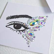 2 Pcs Butterfly Acrylic Shiny Face Stickers, Festival Performance Colorful Eyebrow Diamond Stickers, Acrylic Face Stickers, Eyeliner Stickers, Suitable For Party, Music Festival,Daily Use, Aesthetic - Multicolor - View 10