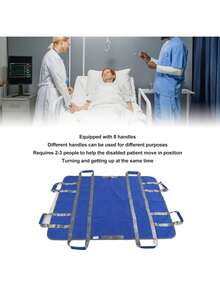 Positioning Bed Pad With Reinforced Handles, Washable Bed Transfer Sheet, Double Layers Nylon Positioning Pad Bedridden Patients, Multipurpose Turning And Lifting Ai - Multicolor - View 6