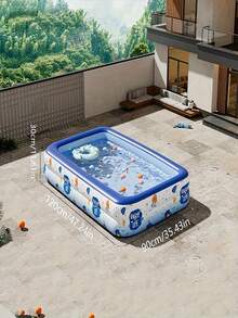 1pc Home Inflatable Swimming Pool, Thickened PVC Wear-Resistant Easy Storage, Villa Yard Party Essential, Leak-Proof Sun-Resistant, Thickened Wear-Resistant Scratch-Resistant, Quick Inflation Convenient Storage, Multi-Person Water Play Leisure Essential, One Outdoor Garden Adult Water Play Pool Yard Holiday Vacation Essential Swimming Pool Water Toy - Blue Dream Inflatable Swimming Pool - View 15